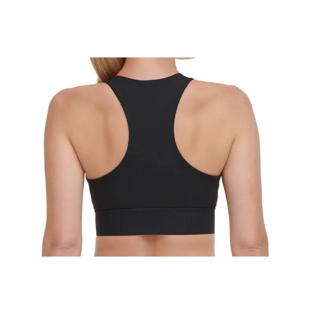 DKNY Sport Balance Compression Logo Racerback Sports Bra Women's Black New